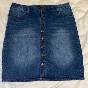 Blue button down Jean Skirt